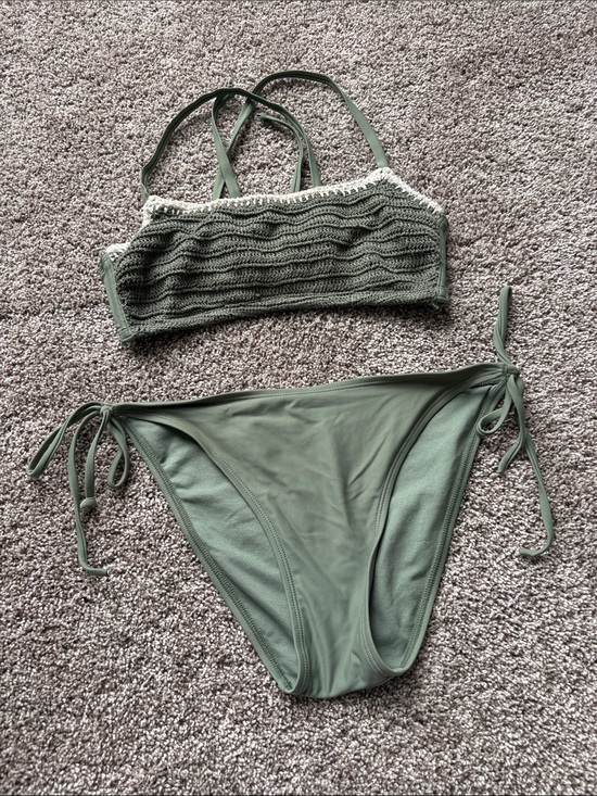Xhilaration Other - Olive Green Crochet Trim Bikini Set